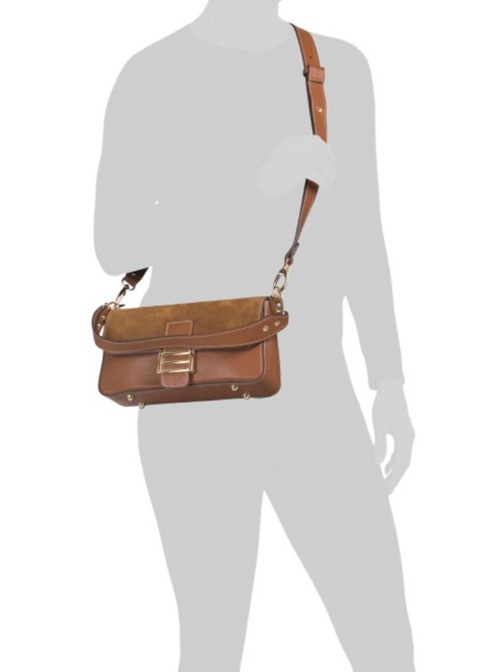 DIVINA FIRENZE Made In Italy Leather Flap Shoulder Bag - Picture 4 of 4